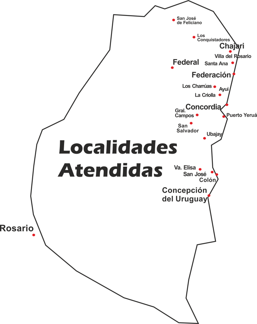 mapa localidades Atendidas...